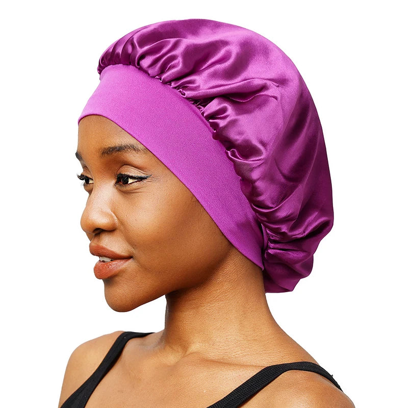 Women's Satin Wide-Brimmed Sleeping Hat